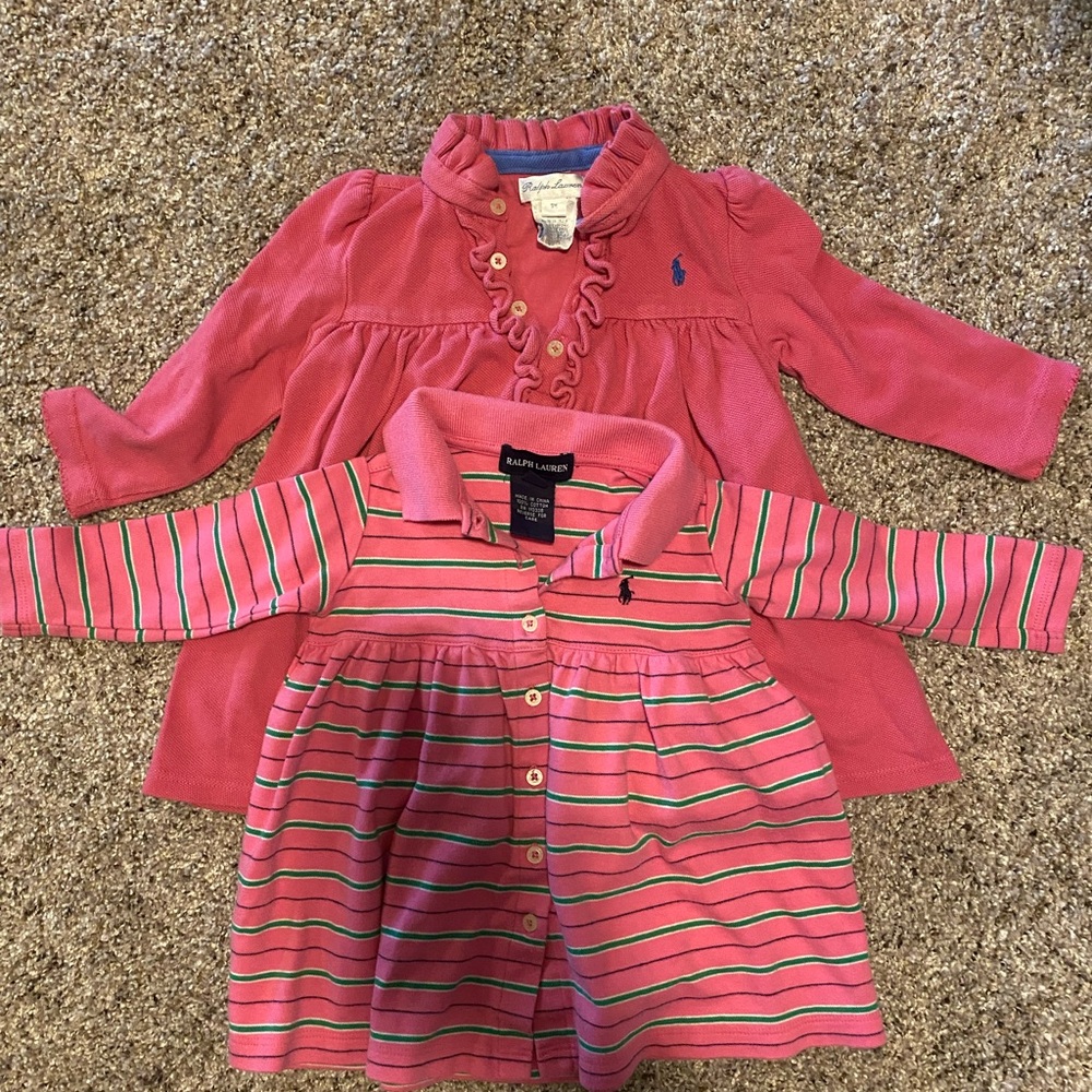 Ralph Lauren polo dresses pink - set of 2 9 months